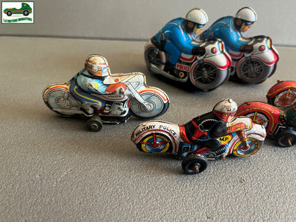 Ancienne Miniature Métal Tôle Mécanisme Lot 6 Moto Japan Korea