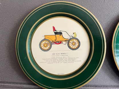 Lot 2 Plaque Metal Assiette Shell Ancienne Voiture Olds Mobile + Zebre France