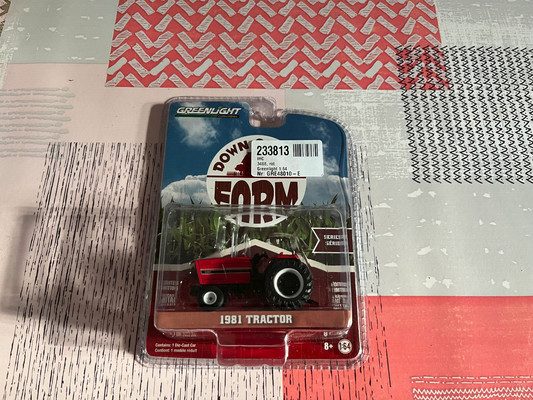 Voiture miniature Tracteur Agricole Greenlight Row Crop Tractor rouge 1981 1/64