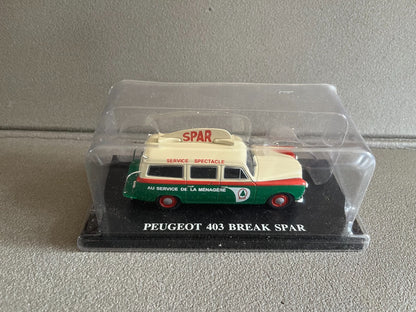 Voiture miniature Peugeot 403 Break Spar Auto Plus Hachette 1/43
