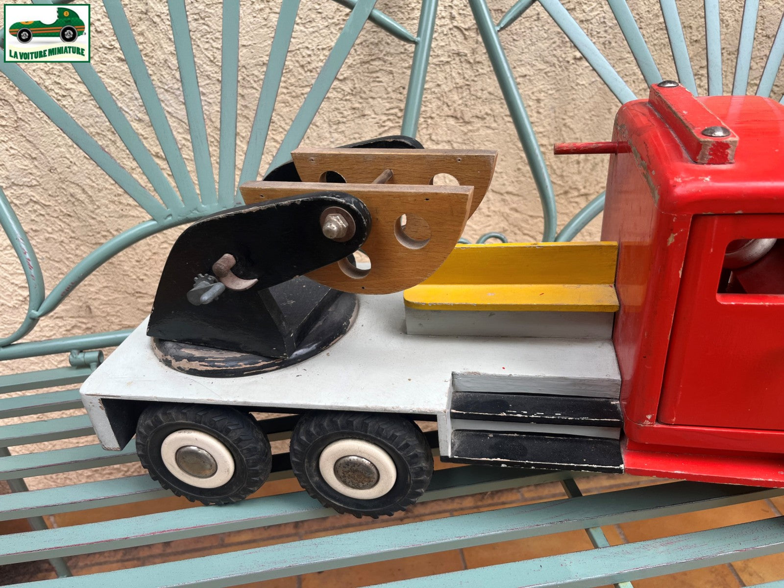 Grand et Ancien Jouet en Bois Camion VEITH Germany 1950 Incomplet 60cm Vintage