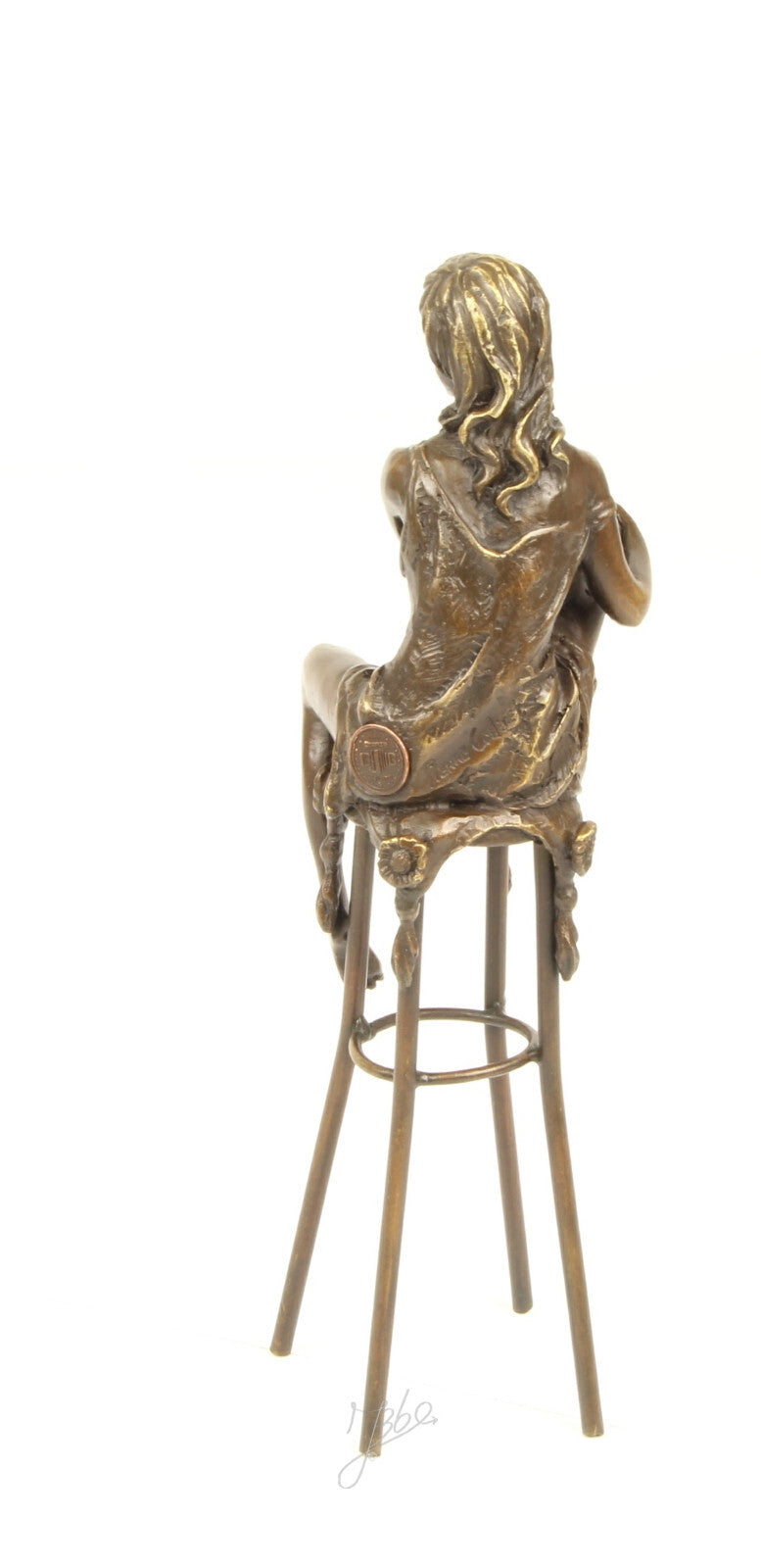 Statue Sculpture Bronze Art Déco Nouveau Femme Tabouret Bar DSBJ-11 Moderne