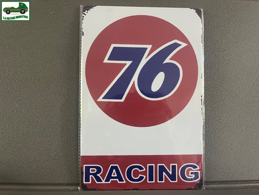 Plaque Métal Voiture Automobile Garage Huile Moteur 76 Racing 20 x 30 cm
