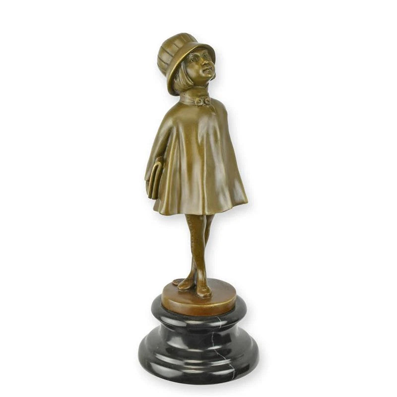 STATUE MODERNE SCULPTURE BRONZE PETITE FILLE