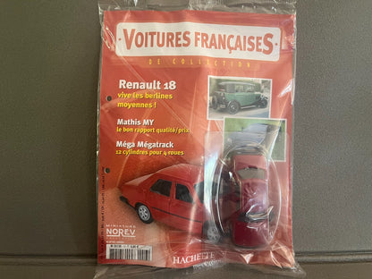 Voiture miniature Renault 18 Norev Hachette + Fascicule au 1/43