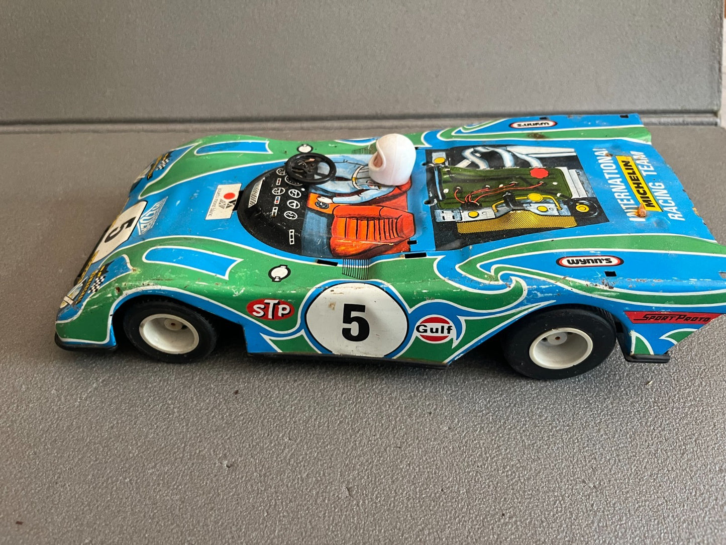 Jouet Ancien Voiture Miniature Tôle Course Jouets Mont Blanc France Incomplet