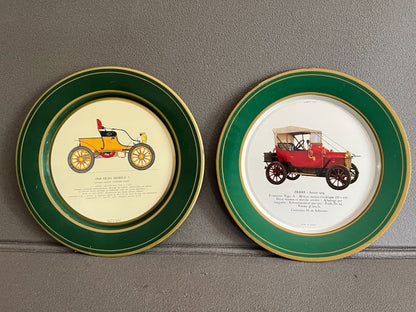 Lot 2 Plaque Metal Assiette Shell Ancienne Voiture Olds Mobile + Zebre France