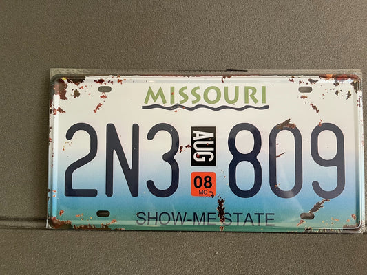 Plaque Métal Voiture Automobile Américaine Immatriculation Missouri 15 x 30 cm