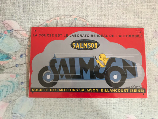 Plaque Métal Murale Voiture Moteurs Salmson 17 x 28 cm Aumobile