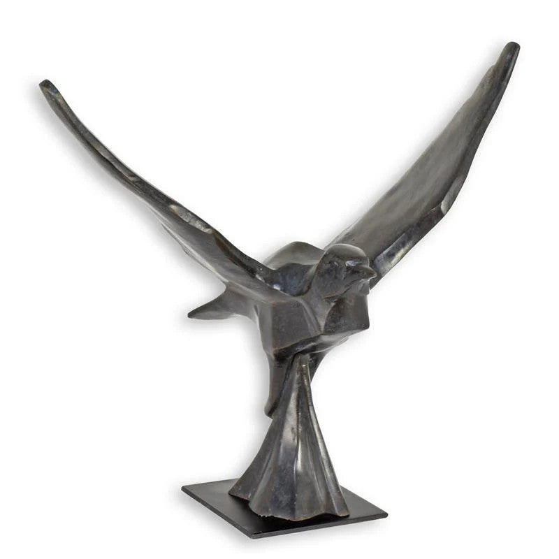 STATUE MODERNE SCULPTURE BRONZE PIGEON VOL