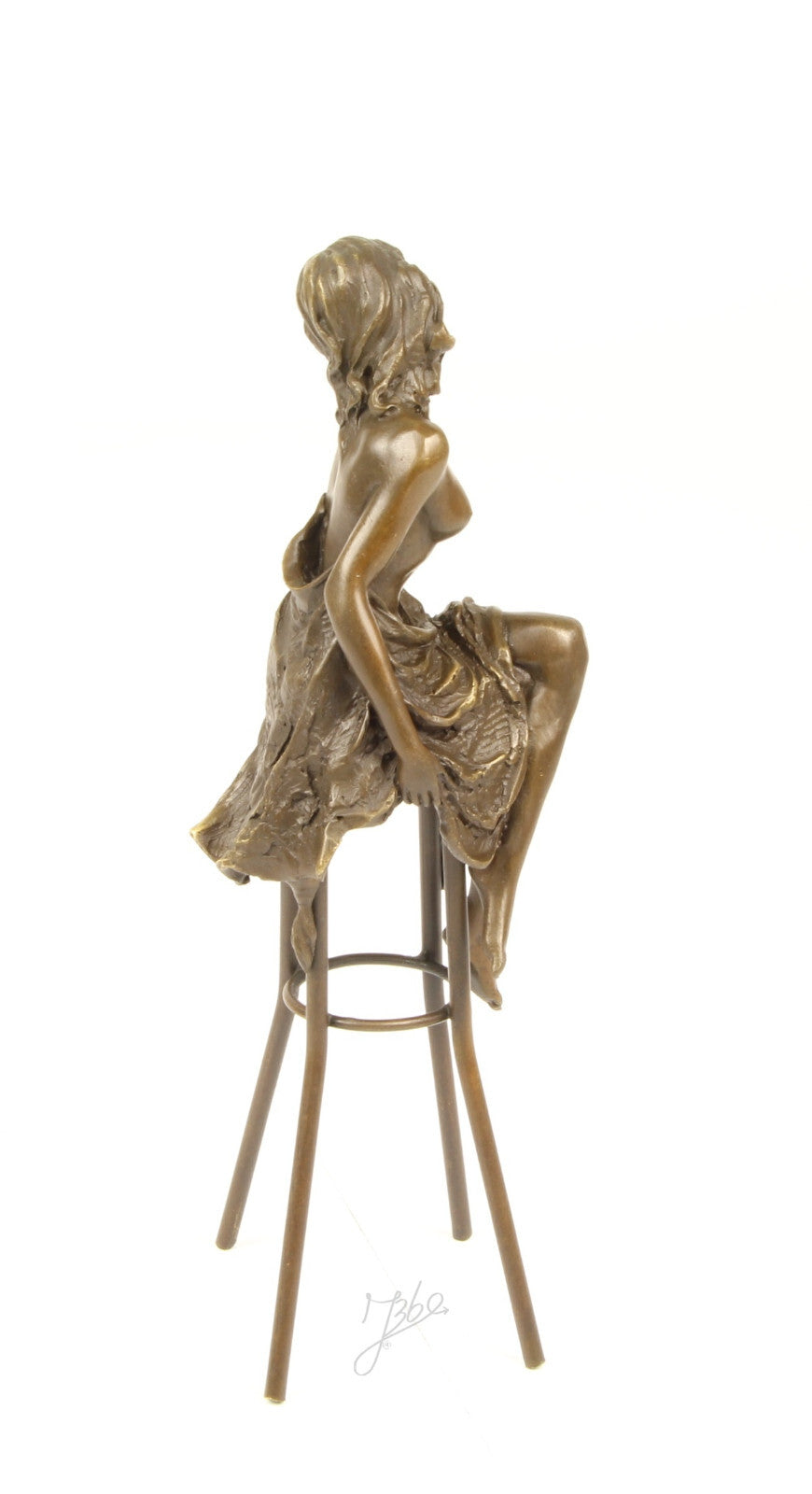 Statue Sculpture Bronze Art Déco Nouveau Femme Tabouret Bar DSBJ-13 Moderne