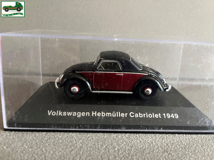 Voiture miniature VW Volkswagen Hebmuller Cabriolet 1949 Coccinelle Cox au 1/43