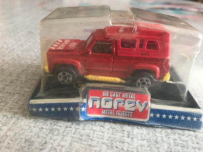 Ancienne Voiture Norev Miniatures 4x4 Fire Brigade Type Majorette 1/64 Minijet