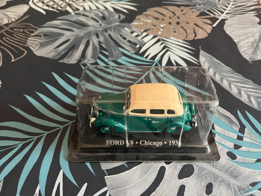 Voiture Miniature Ford V8 Chicago 1936 Taxi Du Monde au 1/43 Altaya
