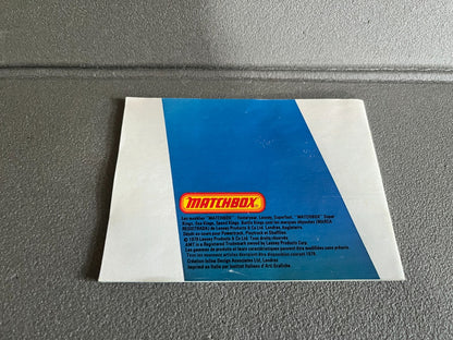 Ancien Dépliant Documentation Catalogue Jouet Voiture Matchbox 1979 1980