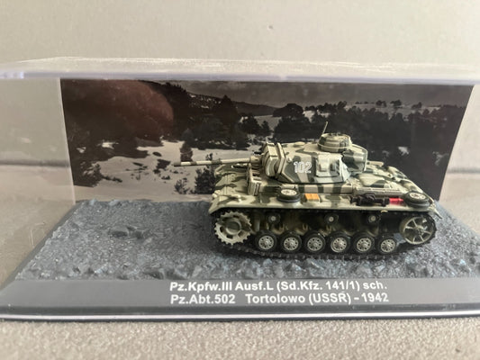 Miniature Militaire Char Tank Blindé Pz.Kpfw. III Ausf.L Sd.Kfz. 141 Altaya 1/72