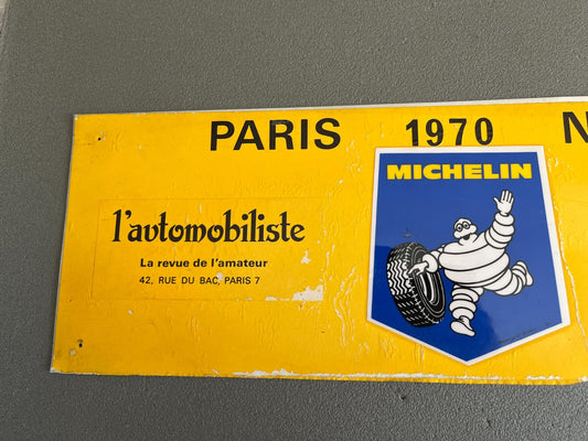 Plaque Métal Voiture Automobile rallye Michelin Paris Nice 1970 L'Automobiliste