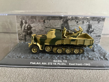 Miniature Militaire Char Tank Blindé Sd.Kfz. 7/2 Flak Art Abt 72 Altaya 1/72
