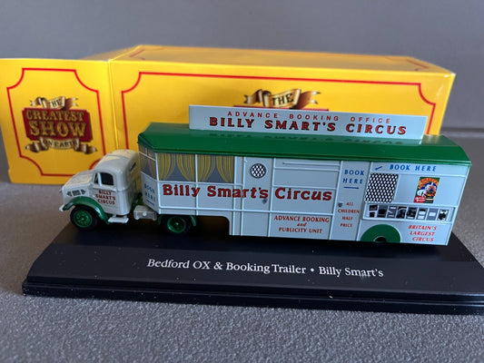 Voiture miniature Cirque Bedford OX Booking Trailer Billy Smart's Atlas 1/76