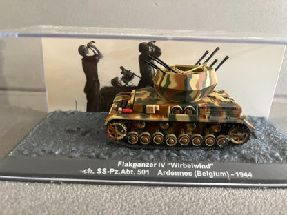 Miniature Militaire Char Tank Blindé Flakpanzer IV Wirbelwind Altaya 1/72