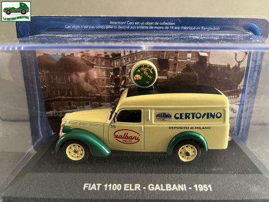 Voiture Miniature Fiat 1100 ELR Galbani 1951 au 1/43