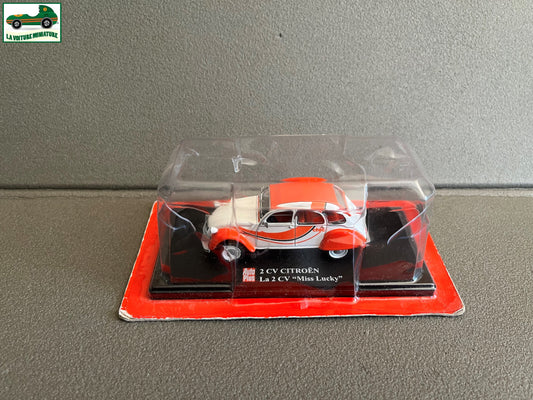Voiture miniature Citroen 2cv 2 cv Miss Lucky Auto Plus Hachette 1/43