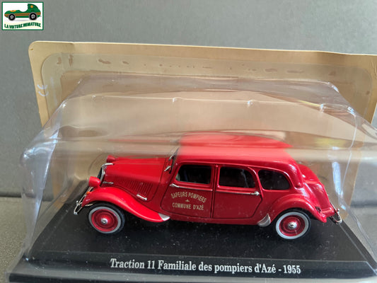 Voiture Miniature Citroen Traction 11 Familiale Pompiers d'Azé 1955 au 1/43