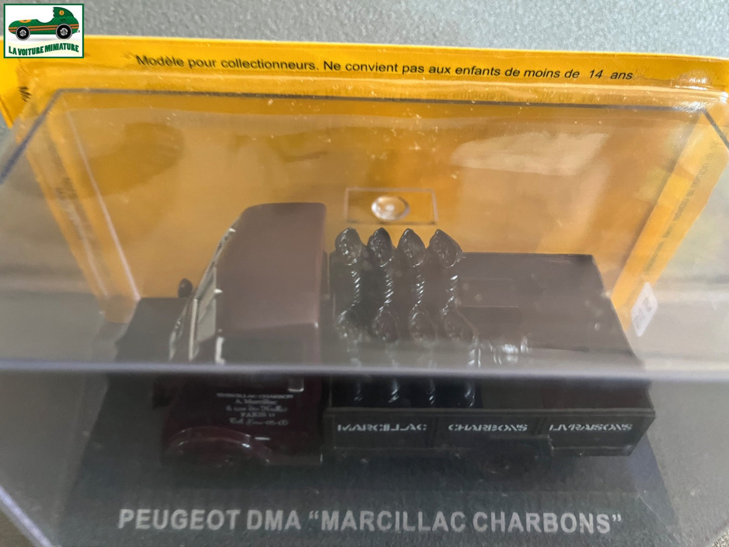 Voiture Miniature Camion Publicitaire Peugeot DMA Marcillac Charbons au 1/43
