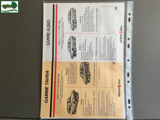 Ancien Dépliant Brochure Documentation Automobile Lada Poch Tarif 1991
