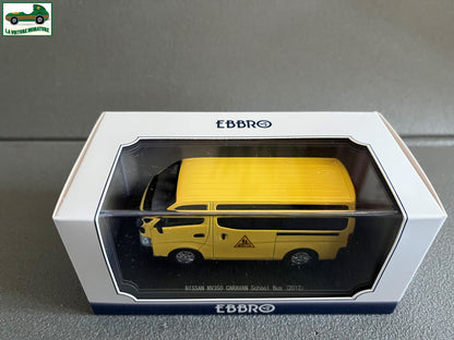 Voiture Miniature Nissan NV350 Caravan School Bus 2012 Autobus Ebbro au 1/43