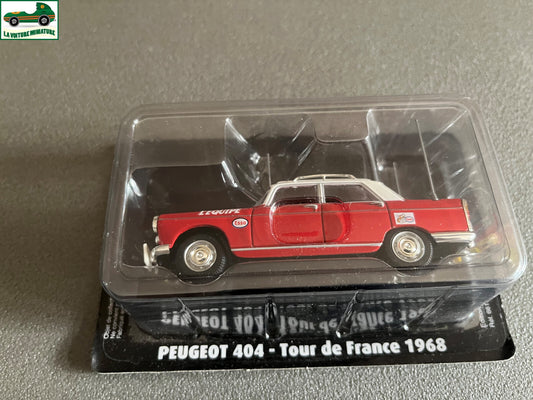 Voiture Miniature Peugeot 404 Tour de France 1968 Vélo Norev au 1/43