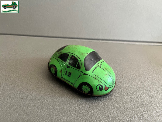 Ancienne Miniature Voiture Tole Clé Mécanisme Volkswagen Beetle Kovap Epave