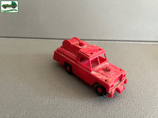 Ancienne Miniature Mob SuperJouet Land Rover 109 Pompiers Plastique 1/43 Epave