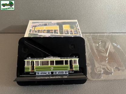 Voiture Miniature Tramway Zeppelinwagen Man/SSW 1909 Ixo Atlas au 1/87