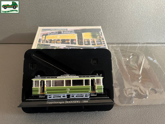 Voiture Miniature Tramway Zeppelinwagen Man/SSW 1909 Ixo Atlas au 1/87