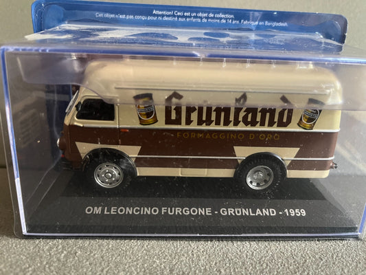 Voiture Miniature OM Leoncino Furgone Grunland 1959 au 1/43