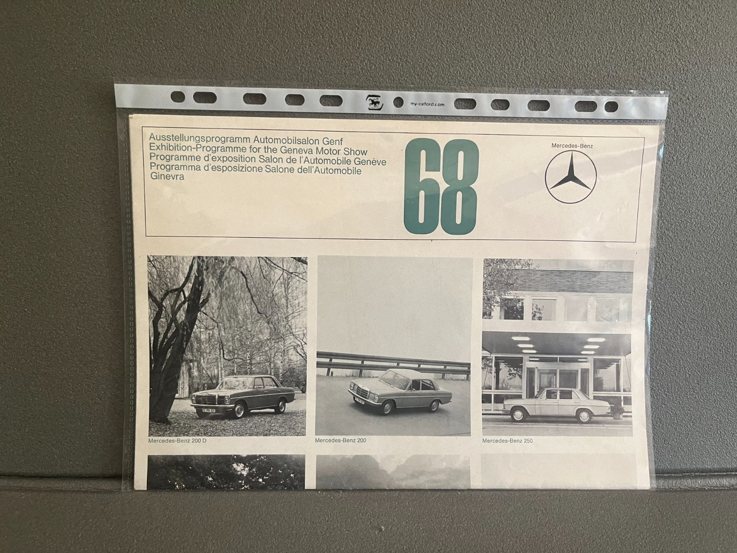 Ancien Dépliant Brochure Documentation Automobile Programme Genève 1968 Mercedes