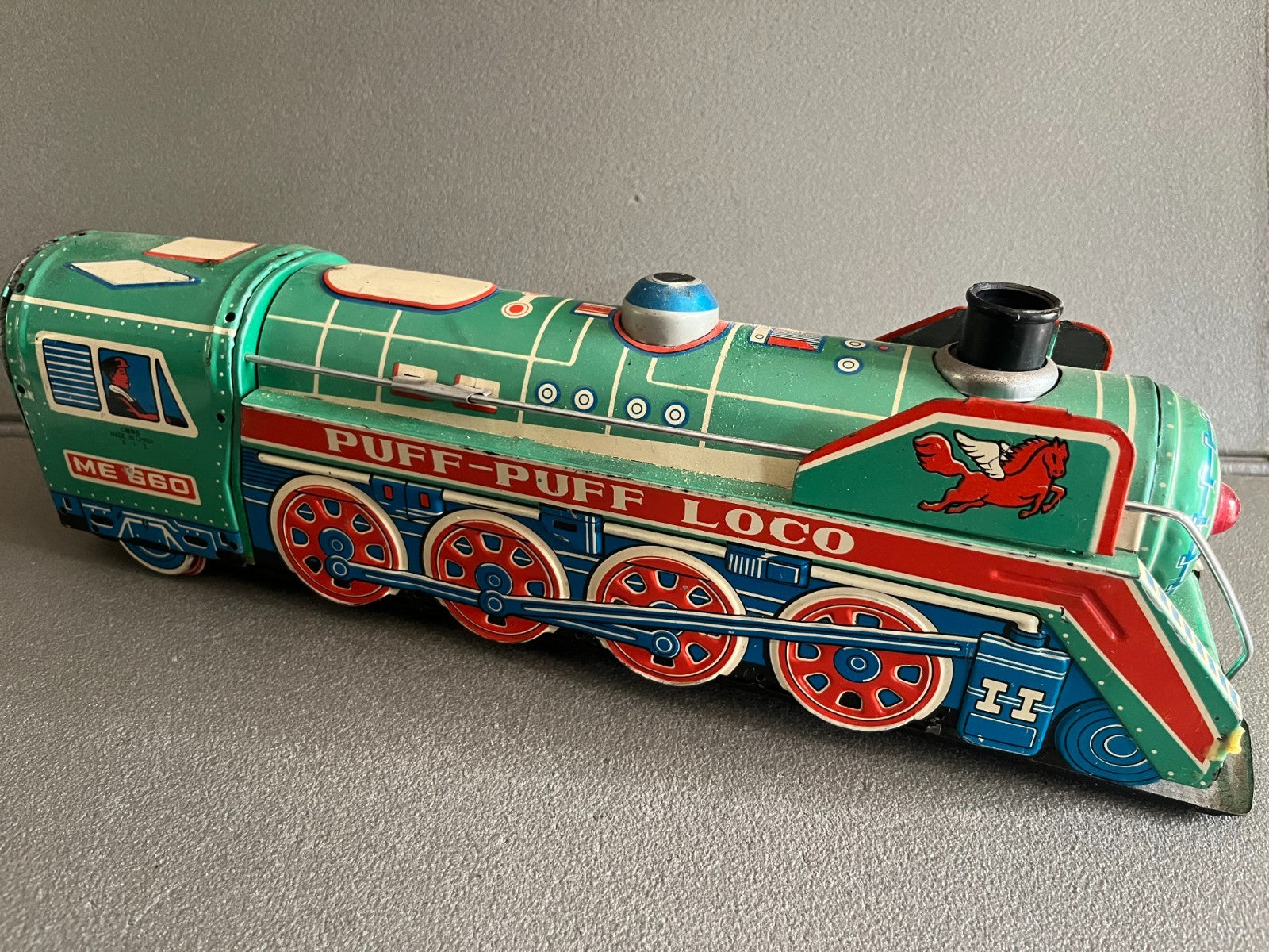 Jouet Ancien Tôle Train Locomotive Puff Puff Loco ME 660 China