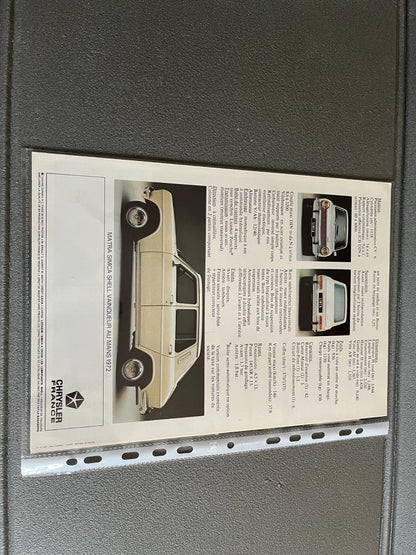 Ancien Dépliant Brochure Documentation Automobile Simca 1100 GLS