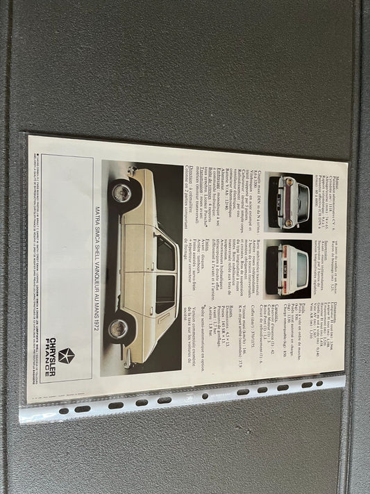 Ancien Dépliant Brochure Documentation Automobile Simca 1100 GLS