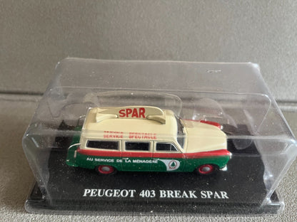 Voiture miniature Peugeot 403 Break Spar Auto Plus Hachette 1/43