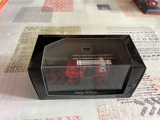 Voiture miniature Jeep Willys Pompiers Norev CEC 1/43