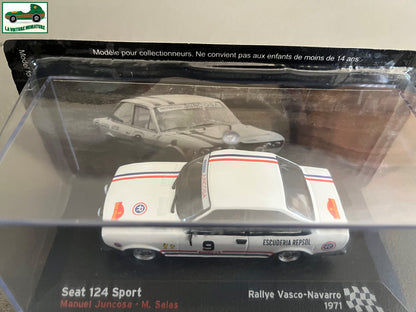 Voiture Miniature Seat 124 Sport Rallye Vasco Navarro 1971 au 1/43