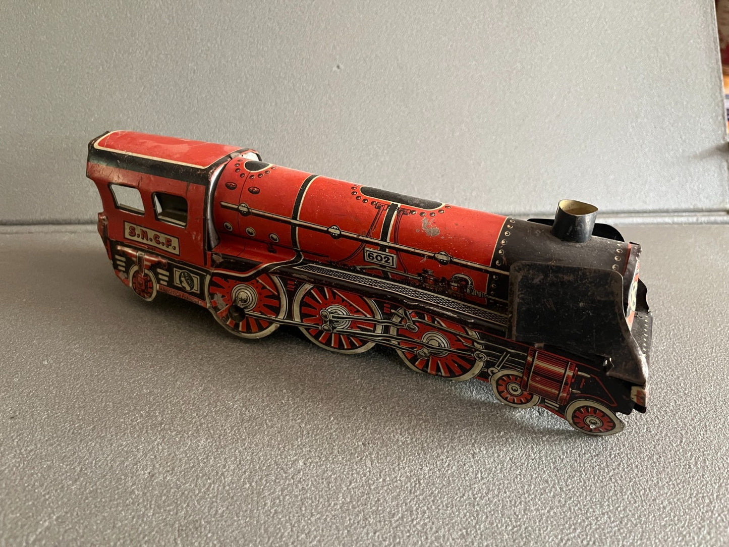 Jouet Ancien Mécanisme Miniature Train Locomotive SNCF Memo 602 France Incomplet