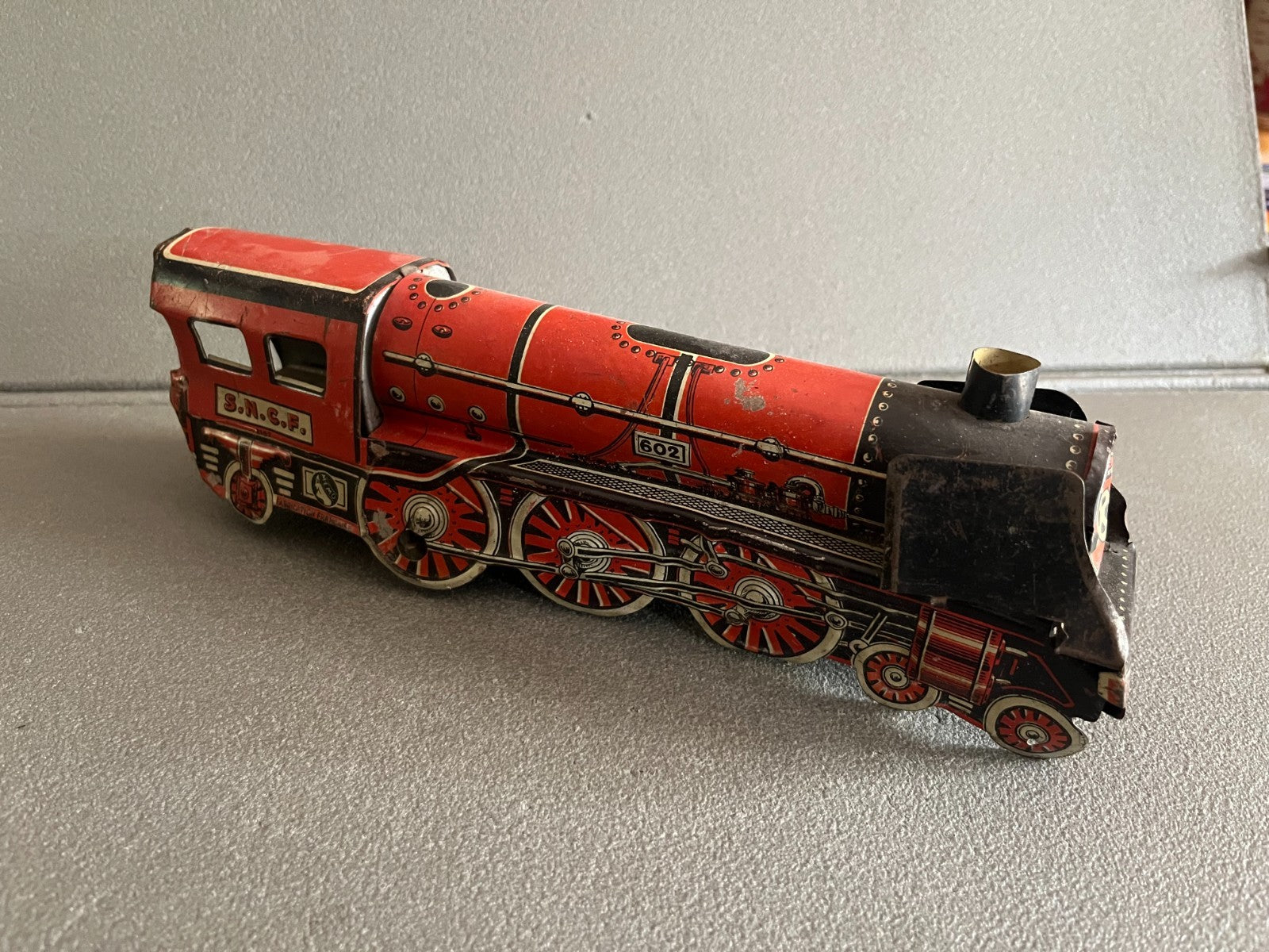 Jouet Ancien Mécanisme Miniature Train Locomotive SNCF Memo 602 France Incomplet