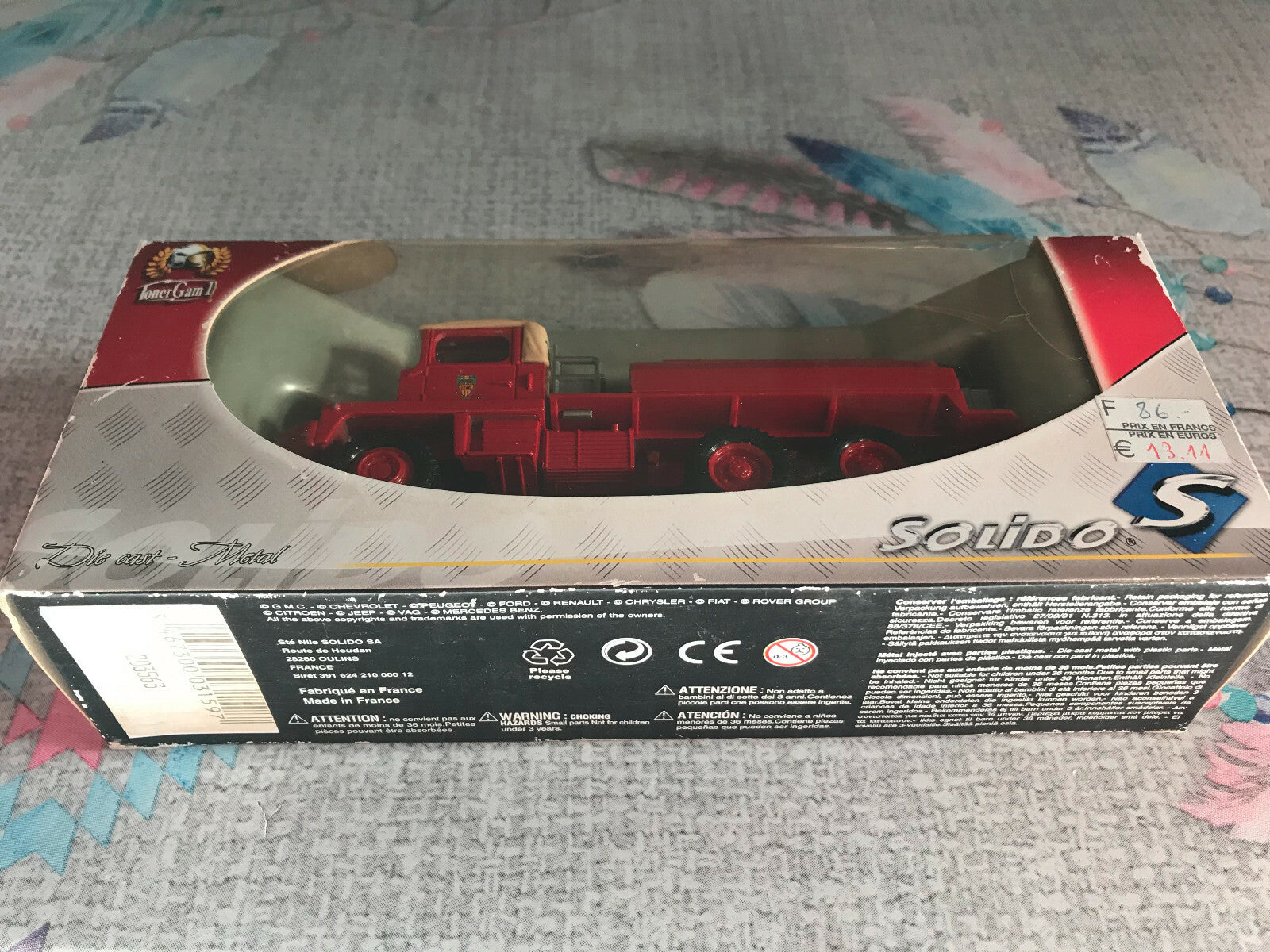 Voiture Miniature Pompiers Camion 3159 GBC Citerne Solido TonerGam 1/50