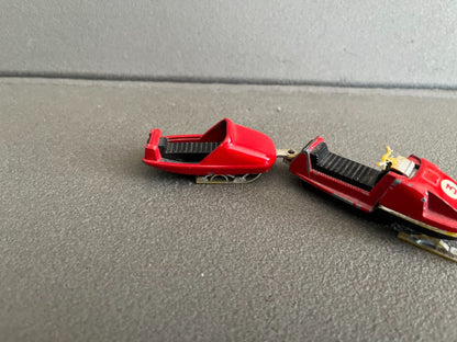 Ancienne Voiture miniature Moto Neige + Remorque Majorette France