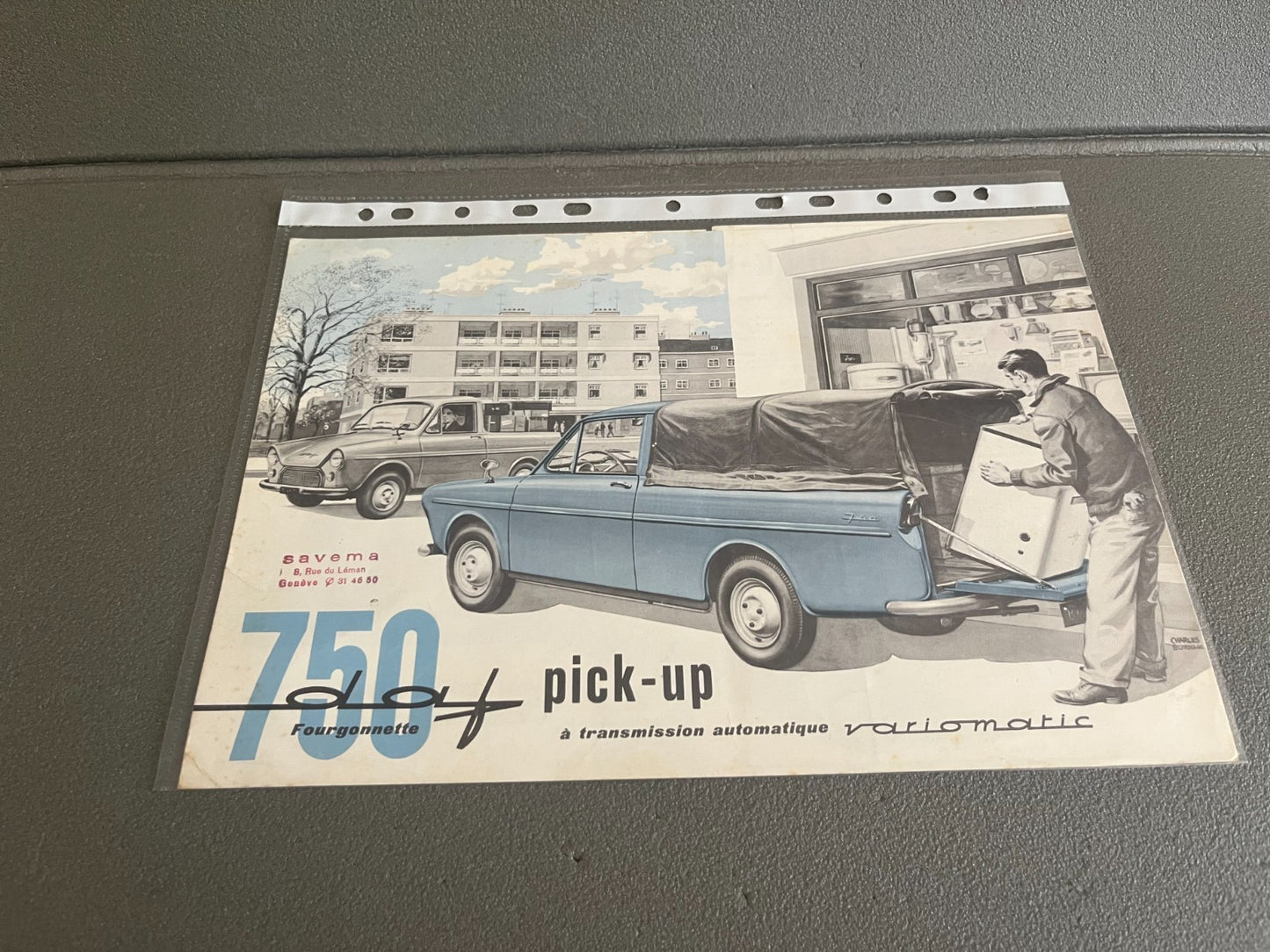 Ancien Dépliant Brochure Documentation Automobile Daf 750 Pick Up