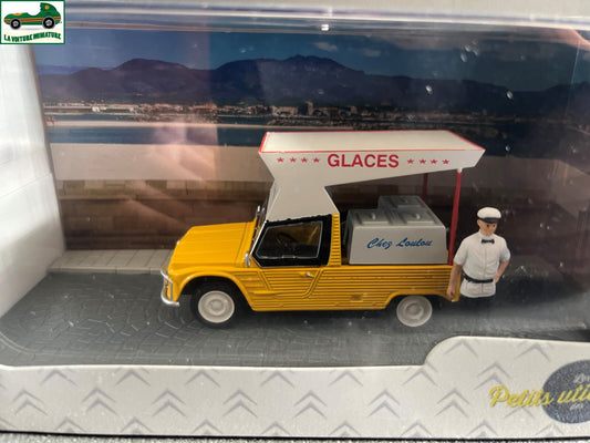 Voiture Miniature Diorama Citroen Mehari Glacier Marchand de Glaces 1/43 Atlas