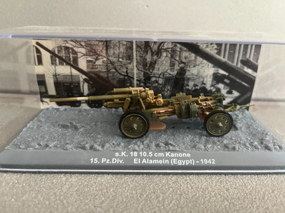 Miniature Militaire Char Tank Blindé Canon s.K. 18 10.5 cm Kanone Altaya 1/72